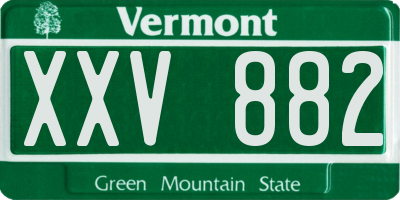 VT license plate XXV882