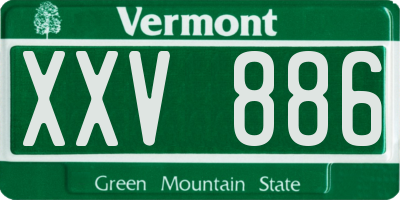 VT license plate XXV886