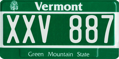 VT license plate XXV887