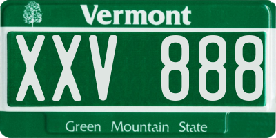 VT license plate XXV888