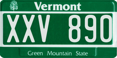 VT license plate XXV890