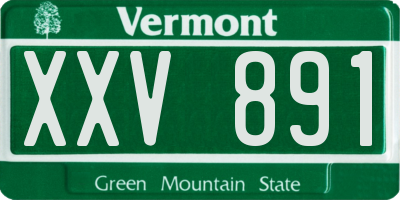 VT license plate XXV891