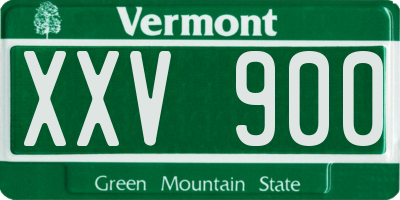 VT license plate XXV900