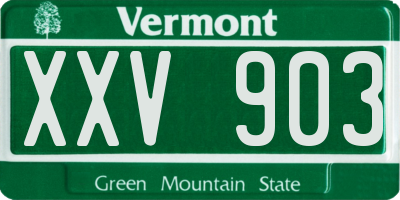 VT license plate XXV903