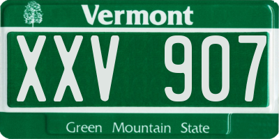 VT license plate XXV907