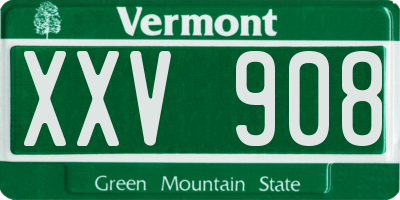 VT license plate XXV908