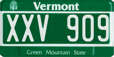 VT license plate XXV909