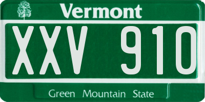 VT license plate XXV910