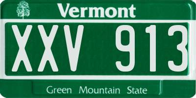 VT license plate XXV913