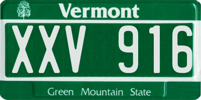 VT license plate XXV916
