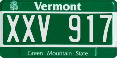 VT license plate XXV917