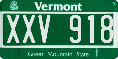 VT license plate XXV918