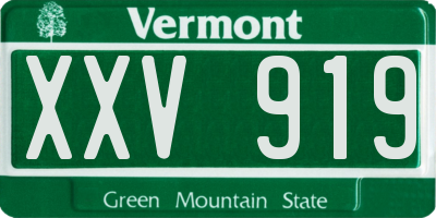 VT license plate XXV919
