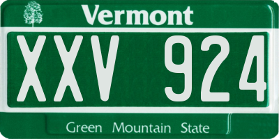 VT license plate XXV924