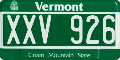 VT license plate XXV926