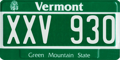 VT license plate XXV930