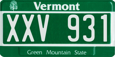 VT license plate XXV931