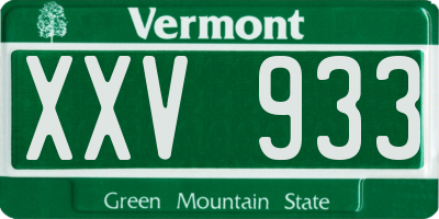 VT license plate XXV933