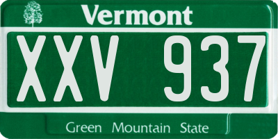 VT license plate XXV937