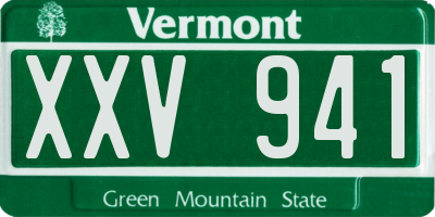 VT license plate XXV941