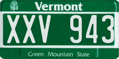 VT license plate XXV943