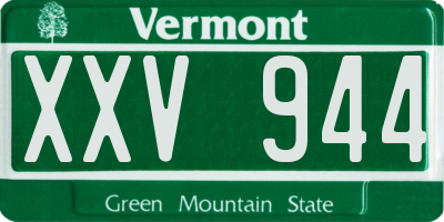 VT license plate XXV944