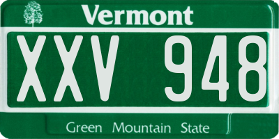 VT license plate XXV948