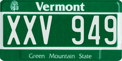 VT license plate XXV949