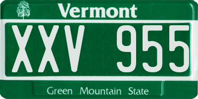 VT license plate XXV955