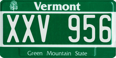 VT license plate XXV956