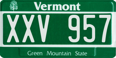 VT license plate XXV957