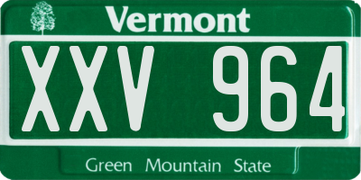 VT license plate XXV964