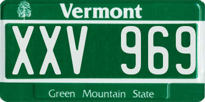 VT license plate XXV969