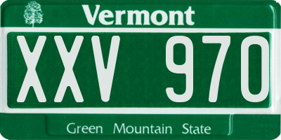 VT license plate XXV970