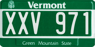 VT license plate XXV971