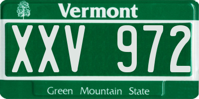 VT license plate XXV972