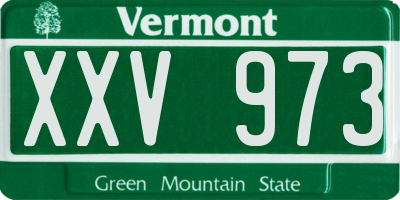 VT license plate XXV973