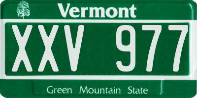VT license plate XXV977