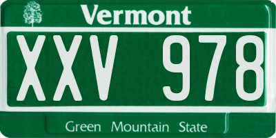 VT license plate XXV978