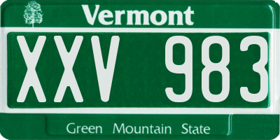 VT license plate XXV983