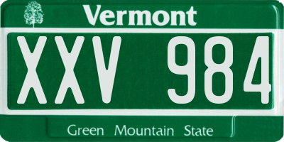 VT license plate XXV984