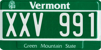 VT license plate XXV991