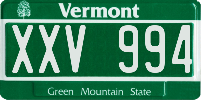 VT license plate XXV994