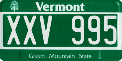 VT license plate XXV995