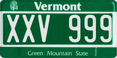 VT license plate XXV999