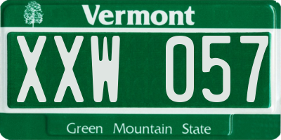 VT license plate XXW057