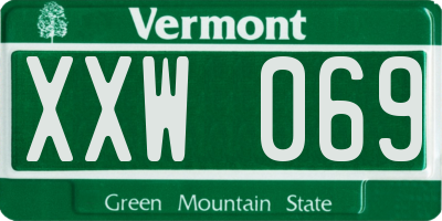 VT license plate XXW069