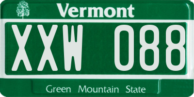 VT license plate XXW088