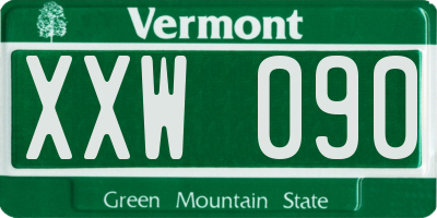 VT license plate XXW090