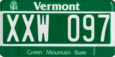 VT license plate XXW097
